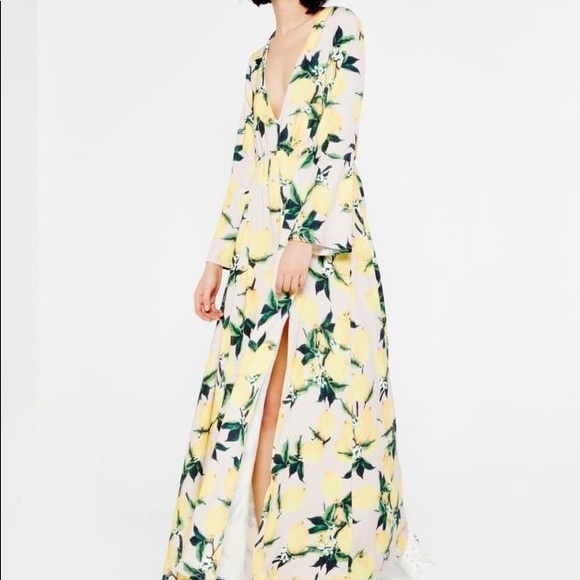 maxi lemon dress